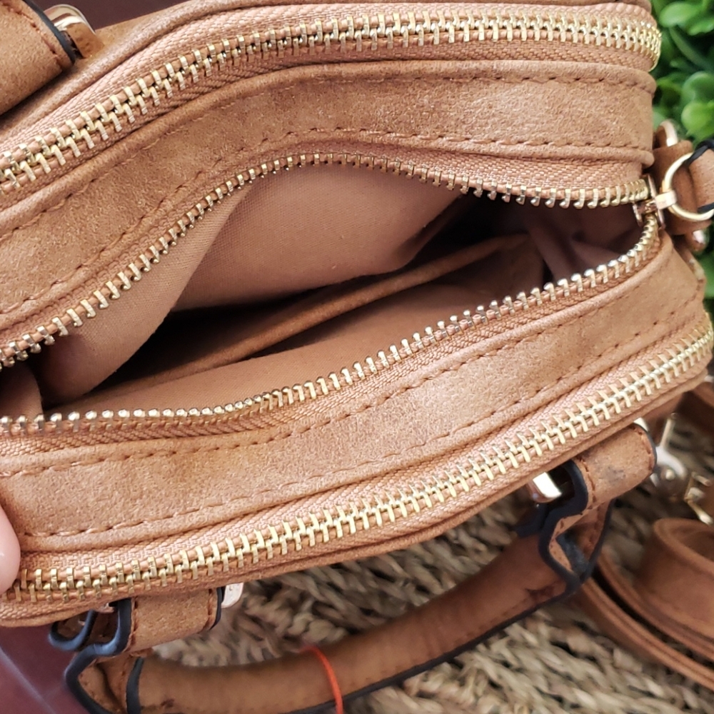 Cognac Mini Satchel Crossbody Shoulder Purse Fall - Picture 3 of 10